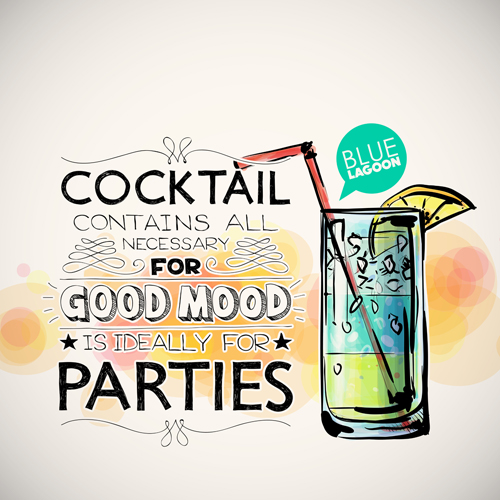 Cocktails parties hand drawing poster vector 04 poster parties Hand drawing cocktails   