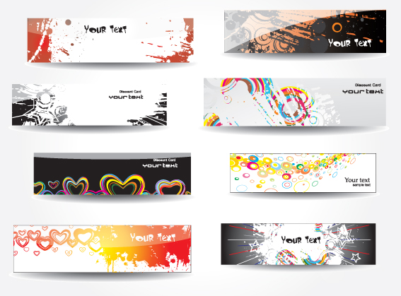 Set of Different Abstract Banners design vector 04 banner abstract   