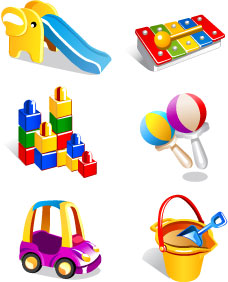 Realistic children toys creative design graphics 01 toys realistic creative children   