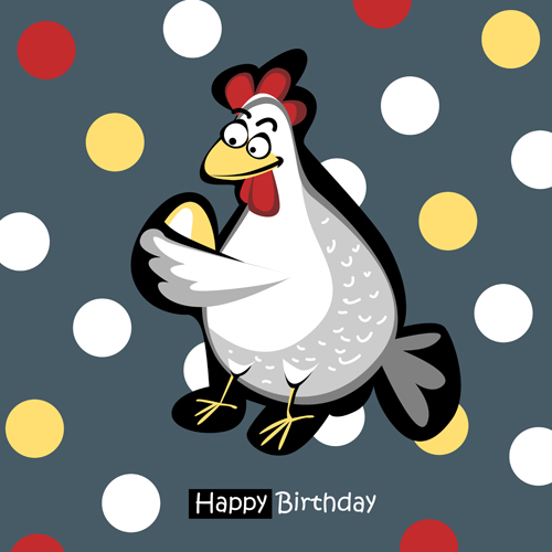 Funny cartoon character with birthday cards set vector 17 funny character cartoon cards birthday cards birthday   