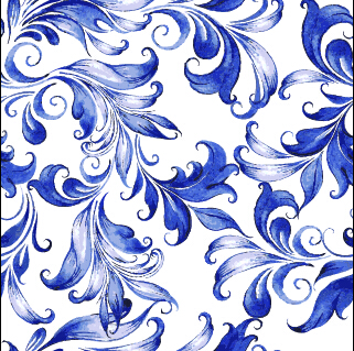 Beautiful blue floral vector seamless pattern 04 seamless pattern floral blue beautiful   