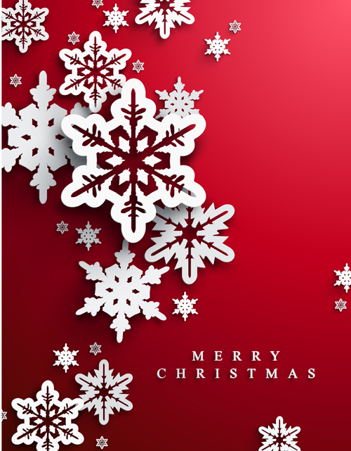 Snowflake with red christmas background 01 snowflake christmas background   