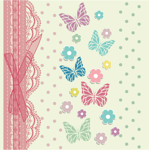 Refreshing lace with floral invitation cards vector 04 refreshing invitation cards invitation floral   