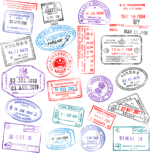 Different passports template vector 04 template vector template stamps Passport stamps passport different   