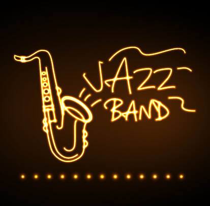 Neon sign jazz bar vector graphics 03 sign neon Jazz bar   