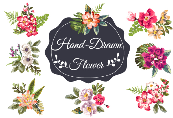 Hand drawn flower vintage vector vintage hand drawn flower   