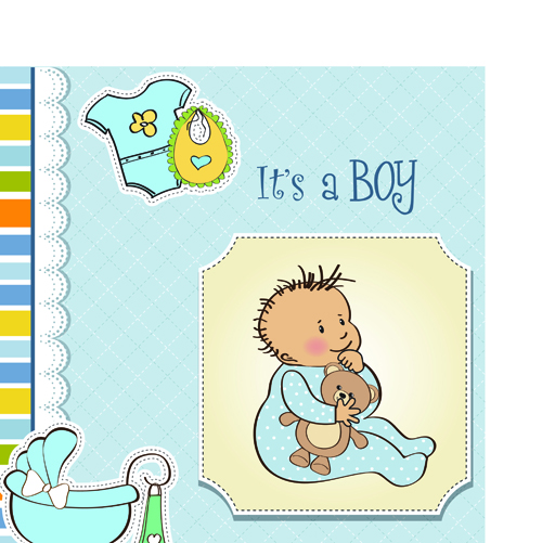 Girls and boys baby vector cards 01 girls cards card boys baby   