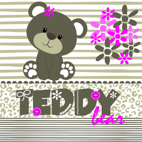 Super cute teddy bear design vector graphics 04 vector graphics vector graphic teddy bear super cute   