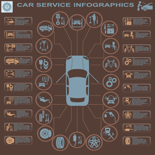 Creative car service infographics template vector 10 template infographic creative car   