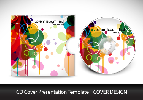Colorful CD Cover presentation elements vector set 04 presentation elements element cover colorful cd   