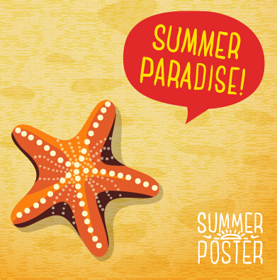 Retro summer advertising poster vector set 05 summer Retro font poster advertising   