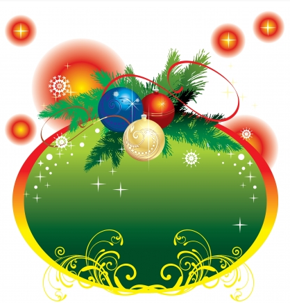 Christmas frame with ornaments vector graphics ornaments frame christmas   