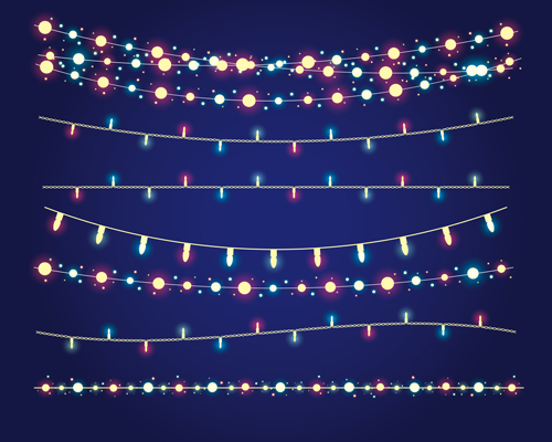 Christmas lights borders design vector 03 lights design christmas borders   