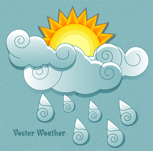 Cute Weather elements vector 03 weather elements element cute   