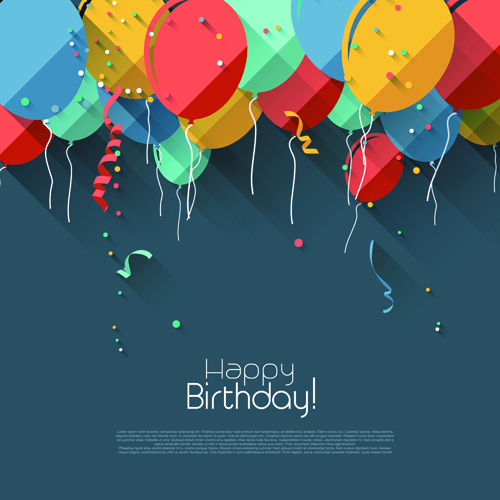 Colored confetti with happy birthday gray background vector 03 happy birthday happy confetti colored birthday background vector background   