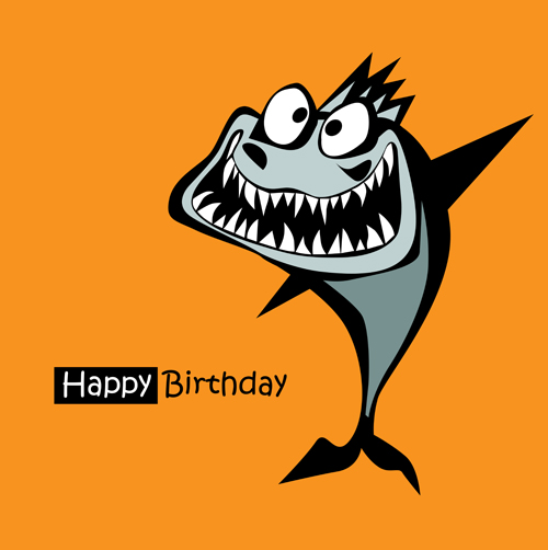 Funny cartoon character with birthday cards set vector 24 funny character cartoon cards birthday cards birthday   