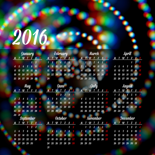 Company gird calendar 2016 set vectors 06 gird company calendar   