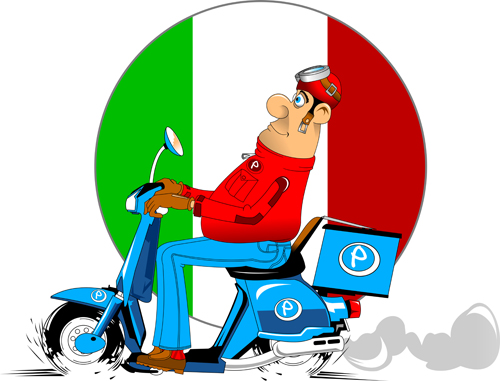 Best pizza delivery cartoon styles vector 02 styles pizza delivery cartoon best   