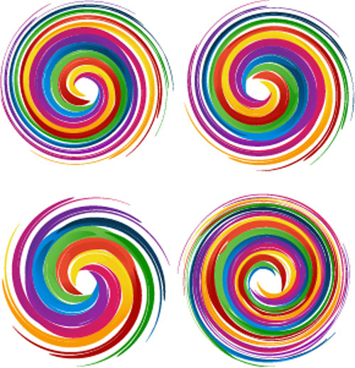 Colored swirl logos vector 03 swirl logos colored   