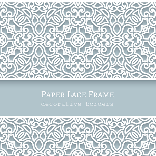 Paper lace frame vector background 02 paper frame background   