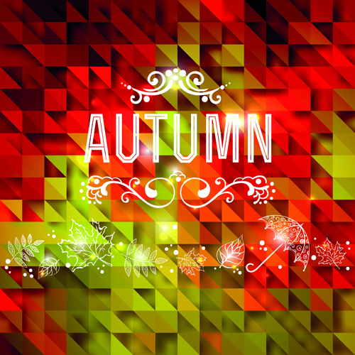 Geometric polygonal with autumn background vector 02 polygonal geometric background vector autumn background autumn   