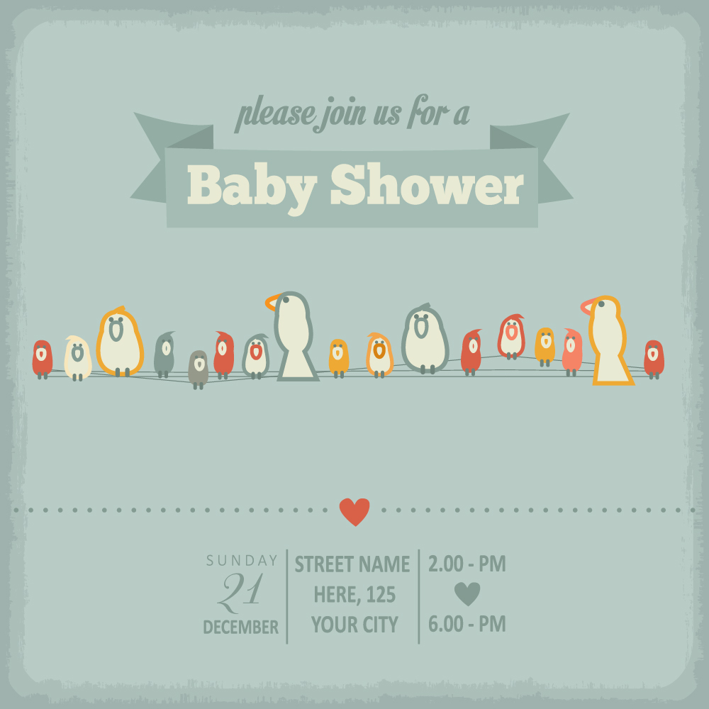 Vintage baby shower Invitation cards vector 04 vintage vector shower invitation baby   