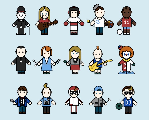 15 creative professional characters design vector professional creative characters   
