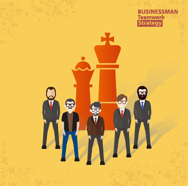 Businessmen work concept template vector 04 work template vector template businessmen business   