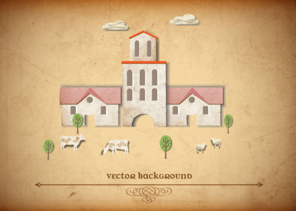 Set of Puzzle House vector background 03 puzzle house   
