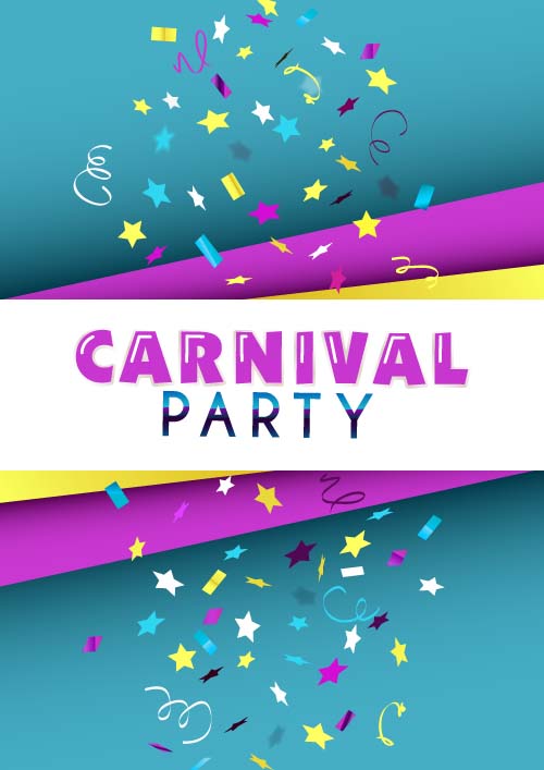 Carnival party poster with confetti vector 01 poster party confetti carnival   