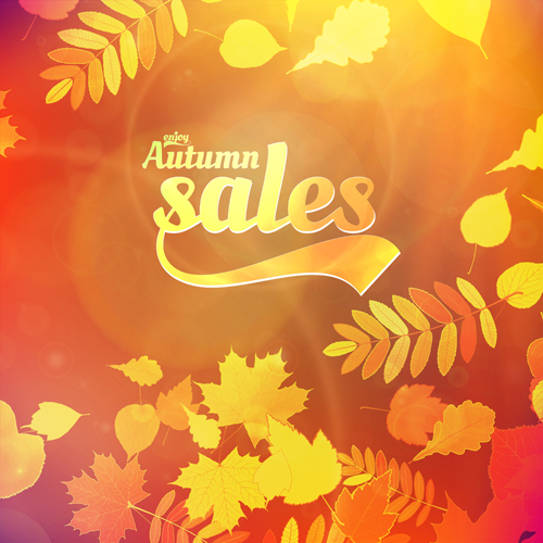 Autumn sale background set vector 01 sale background autumn   