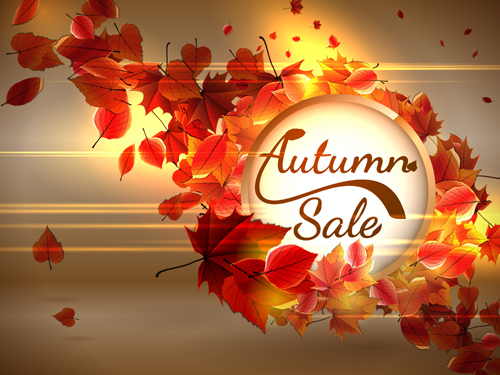 Autumn sale background set vector 02 sale background autumn   