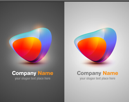 Colorful abstract company logos set vector 01 logos logo company colorful abstract   