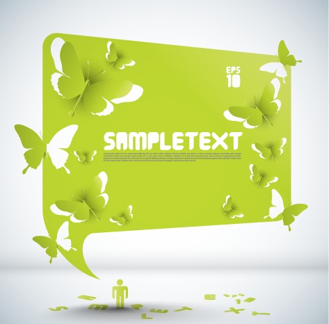 Set of Butterfly cloud for text design vector 01 text cloud butterfly   