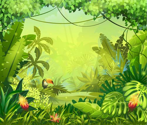 Cartoon nature scenery with animal vectors 06 scenery nature cartoon Animal   