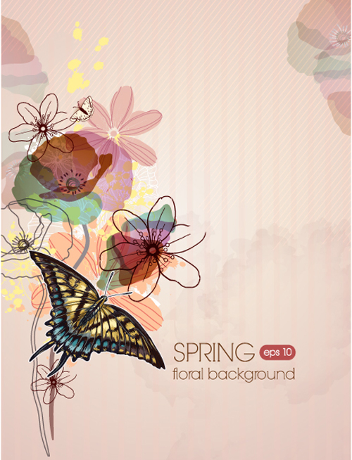 Vector Floral background art set 08 Vector Background illustration floral background floral   