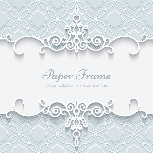 Paper lace frame vector background 03 paper frame background   