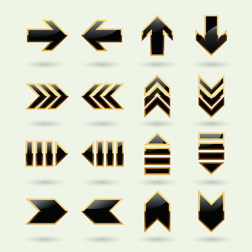 Set of modern arrows design vector material 03 modern arrows   