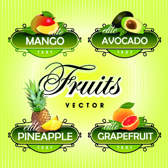 Fresh fruits and vegetables labels vector 05 vegetables vegetable labels label   