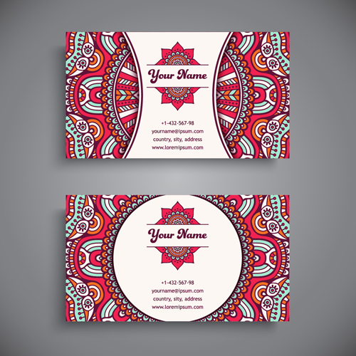 Ethnic decorative elements business card vector 10 ethnic elements decorative business card business   