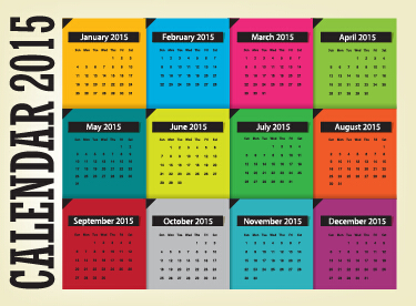 Grid calendar 2015 vector design 05 grid calendar 2015   