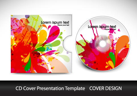 Colorful CD Cover presentation elements vector set 02 presentation elements element cover colorful cd   