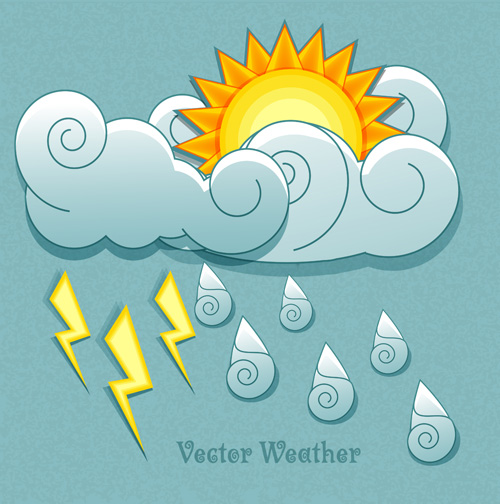 Cute Weather elements vector 02 weather elements element cute   