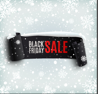 Black friday banner with snowflake pattern vector 01 snowflake pattern Black friday banner   