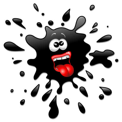 Cartoon ink spatter spilled funny vector spilled spatter funny cartoon   