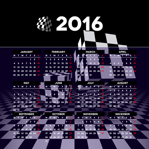 Company gird calendar 2016 set vectors 07 gird company calendar   