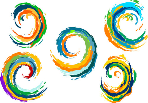 Colored swirl logos vector 01 swirl logos colored   