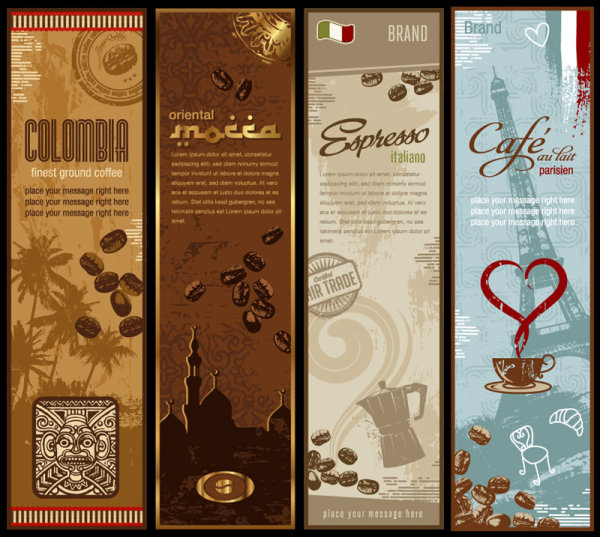 Presentation of creative coffee cards design elements vector 02 presentation elements element creative coffee cards card   
