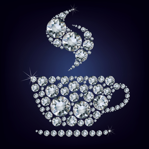 Tea with diamonds creative vector tea diamonds creative   
