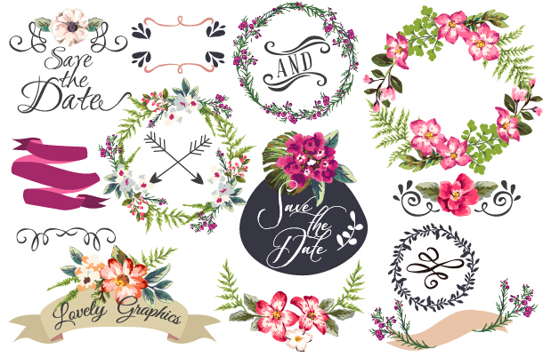 Hand drawn flower frame with ornament elements vector 02 ornament hand drawn flower elements   